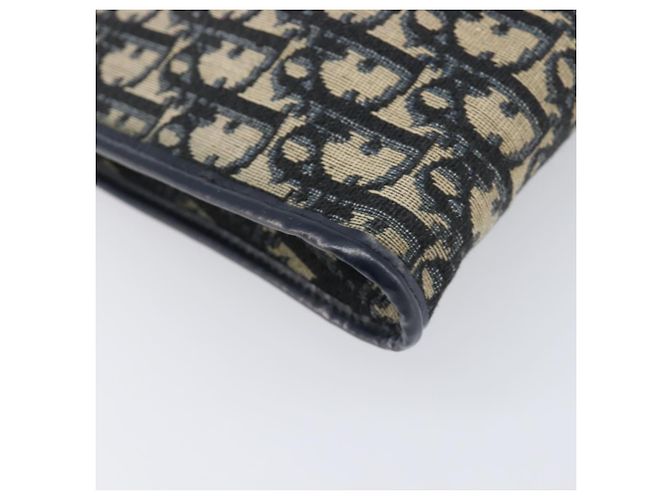Borsa a tracolla con catena Christian Dior Trotter Canvas Navy Gold Auth 197779 D'oro Blu navy - vista 13