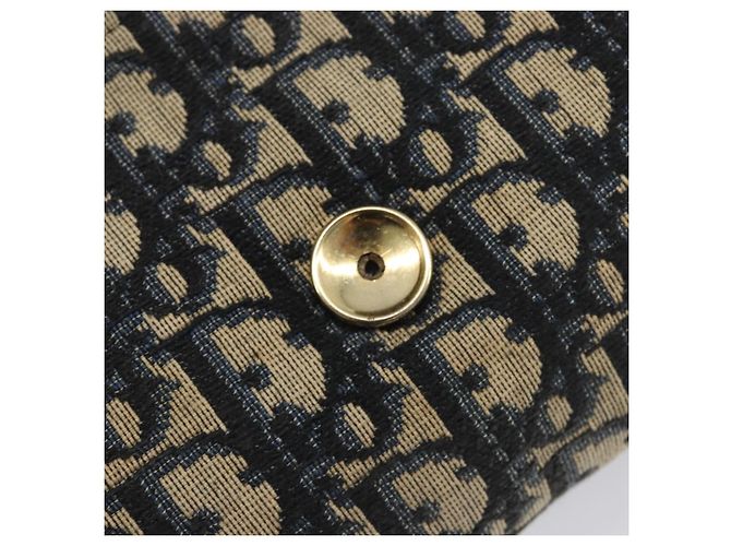 Borsa a tracolla con catena Christian Dior Trotter Canvas Navy Gold Auth 197779 D'oro Blu navy - vista 16