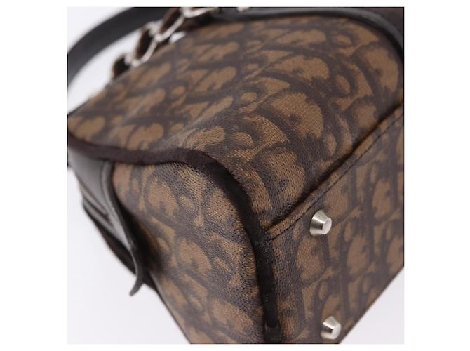 Borsa a mano Christian Dior Trotter Canvas Romantic PVC Brown Silver Auth ka5838V Marrone Argento - vista 12