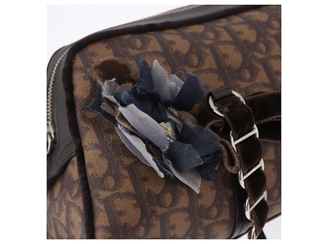 Borsa a mano Christian Dior Trotter Canvas Romantic PVC Brown Silver Auth ka5838V Marrone Argento - vista 15