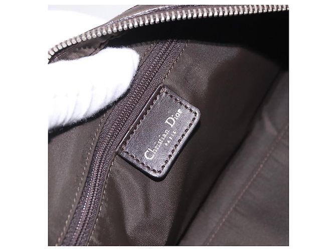 Borsa a mano Christian Dior Trotter Canvas Romantic PVC Brown Silver Auth ka5838V Marrone Argento - vista 16