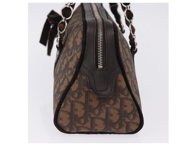 Borsa a mano Christian Dior Trotter Canvas Romantic PVC Brown Silver Auth ka5838V Marrone Argento - vista 4