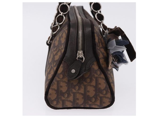 Borsa a mano Christian Dior Trotter Canvas Romantic PVC Brown Silver Auth ka5838V Marrone Argento - vista 5