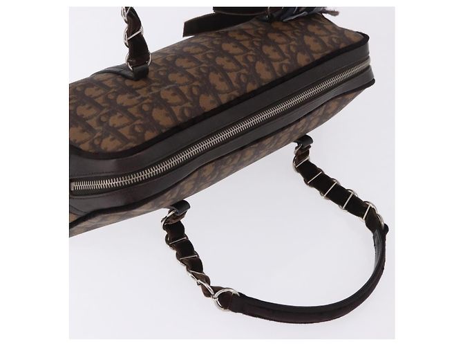 Borsa a mano Christian Dior Trotter Canvas Romantic PVC Brown Silver Auth ka5838V Marrone Argento - vista 6