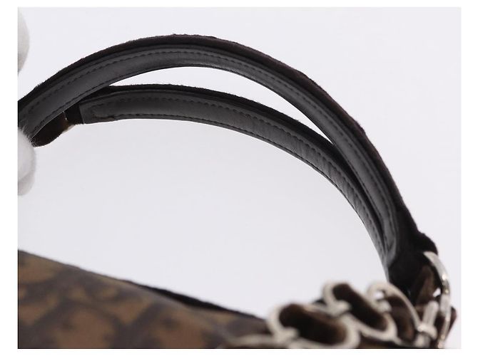 Borsa a mano Christian Dior Trotter Canvas Romantic PVC Brown Silver Auth ka5838V Marrone Argento - vista 8