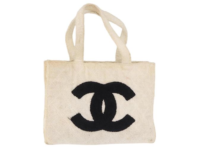 Borsa Tote CHANEL COCO Mark Pile White Black CC Auth BA15283 Nero Bianco - vista 2