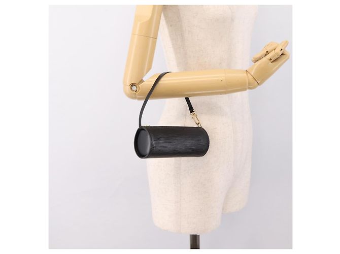 Pouch LOUIS VUITTON Epi Soufflot Nero LV Auth BA15354 - vista 21