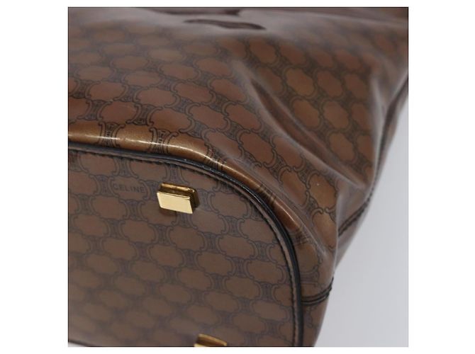 Céline Borsa a mano CELINE Macadam in vinile Marrone Nero Auth ep15650 - vista 12