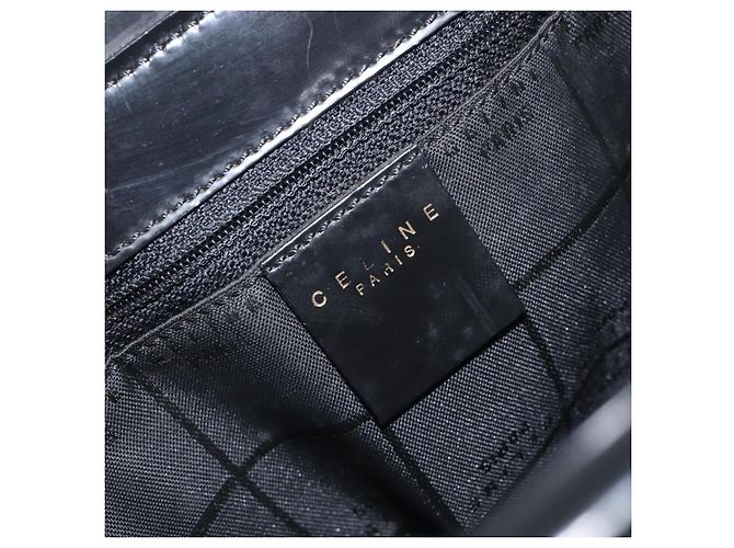 Céline Borsa a mano CELINE Macadam in vinile Marrone Nero Auth ep15650 - vista 15