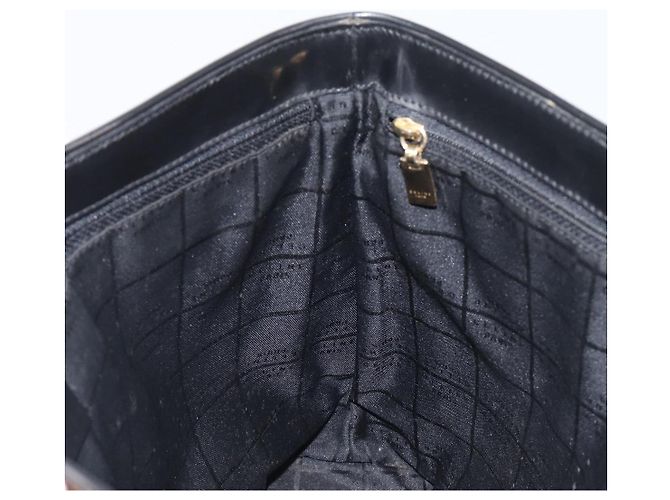 Céline Borsa a mano CELINE Macadam in vinile Marrone Nero Auth ep15650 - vista 17