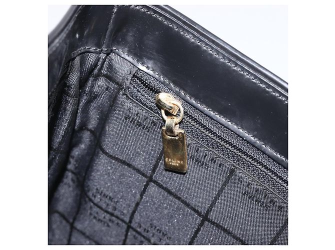 Céline Borsa a mano CELINE Macadam in vinile Marrone Nero Auth ep15650 - vista 19