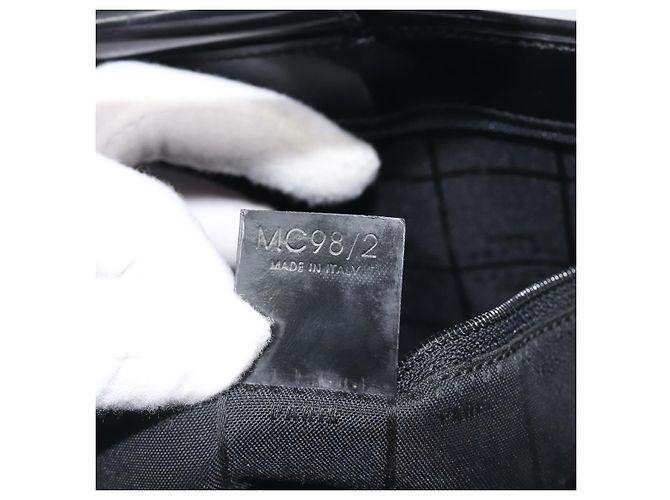 Céline Borsa a mano CELINE Macadam in vinile Marrone Nero Auth ep15650 - vista 21