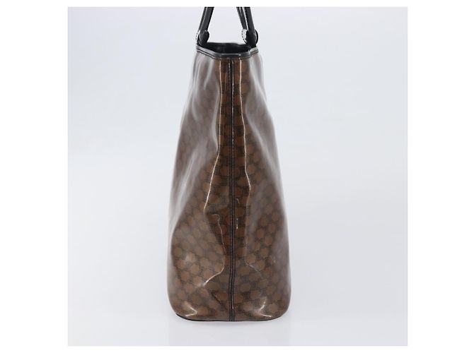 Céline Borsa a mano CELINE Macadam in vinile Marrone Nero Auth ep15650 - vista 5