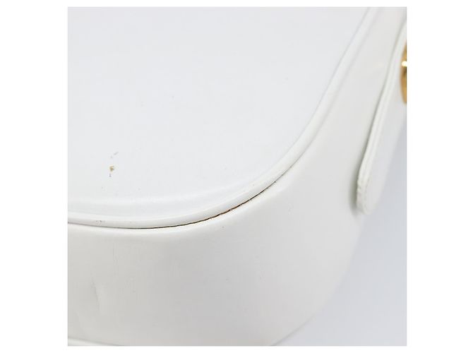 Céline Borsa a spalla CELINE Horse Carriage in pelle bianca e oro Auth 200903 Bianco D'oro - vista 12