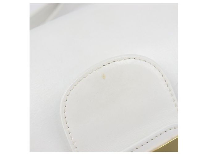 Céline Borsa a spalla CELINE Horse Carriage in pelle bianca e oro Auth 200903 Bianco D'oro - vista 15