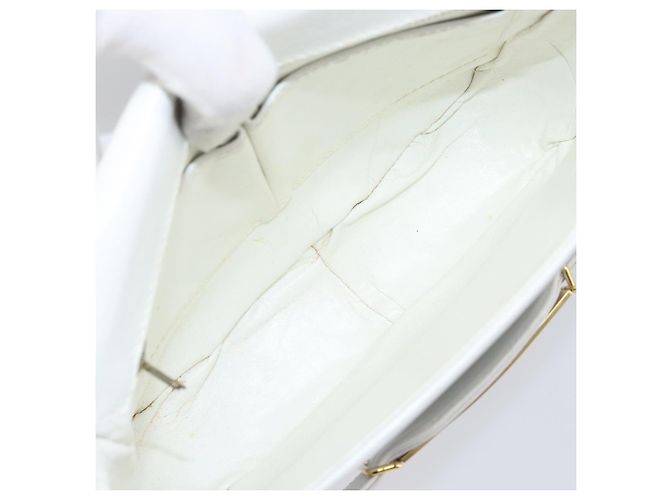 Céline Borsa a spalla CELINE Horse Carriage in pelle bianca e oro Auth 200903 Bianco D'oro - vista 19
