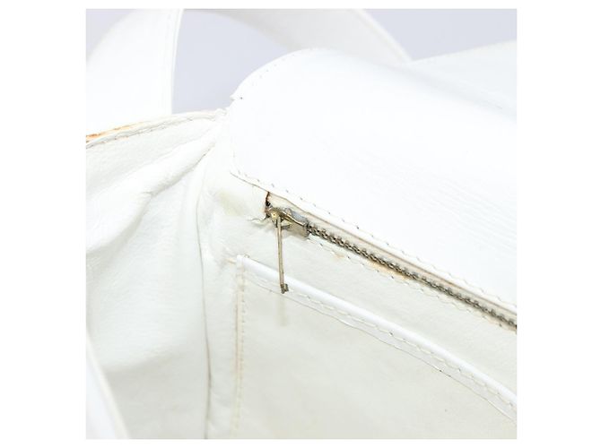 Céline Borsa a spalla CELINE Horse Carriage in pelle bianca e oro Auth 200903 Bianco D'oro - vista 22