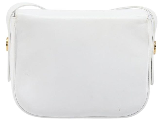 Céline Borsa a spalla CELINE Horse Carriage in pelle bianca e oro Auth 200903 Bianco D'oro - vista 3