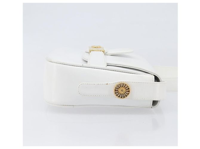 Céline Borsa a spalla CELINE Horse Carriage in pelle bianca e oro Auth 200903 Bianco D'oro - vista 4