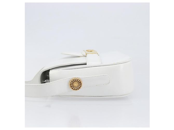 Céline Borsa a spalla CELINE Horse Carriage in pelle bianca e oro Auth 200903 Bianco D'oro - vista 5
