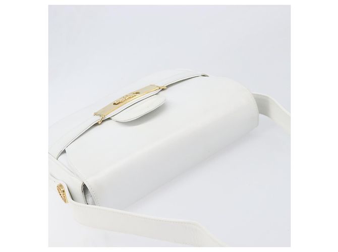 Céline Borsa a spalla CELINE Horse Carriage in pelle bianca e oro Auth 200903 Bianco D'oro - vista 6