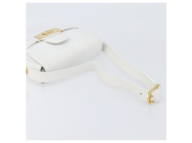 Céline Borsa a spalla CELINE Horse Carriage in pelle bianca e oro Auth 200903 Bianco D'oro - vista 7