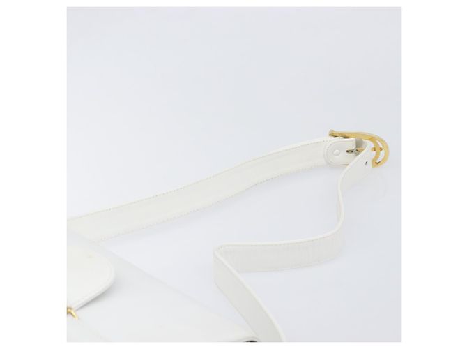 Céline Borsa a spalla CELINE Horse Carriage in pelle bianca e oro Auth 200903 Bianco D'oro - vista 8