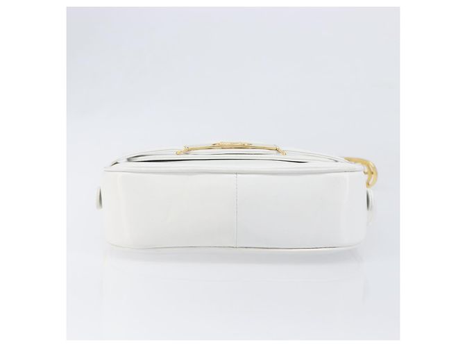 Céline Borsa a spalla CELINE Horse Carriage in pelle bianca e oro Auth 200903 Bianco D'oro - vista 9