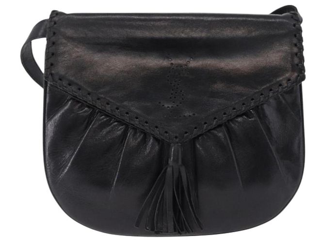 Borsa a tracolla SAINT LAURENT in pelle nera Auth 197730 Nero - vista 2