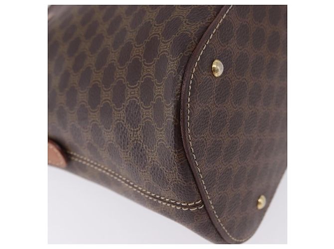 Céline Borsa a mano CELINE Macadam Canvas PVC Leather Brown Gold Auth ka5884 Marrone D'oro - vista 10