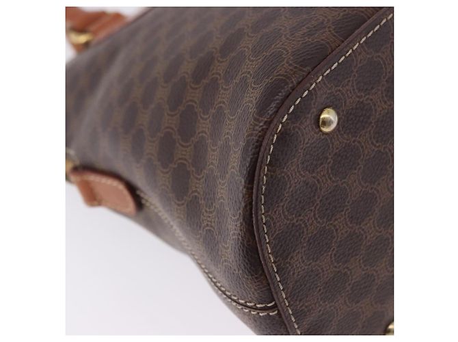 Céline Borsa a mano CELINE Macadam Canvas PVC Leather Brown Gold Auth ka5884 Marrone D'oro - vista 12