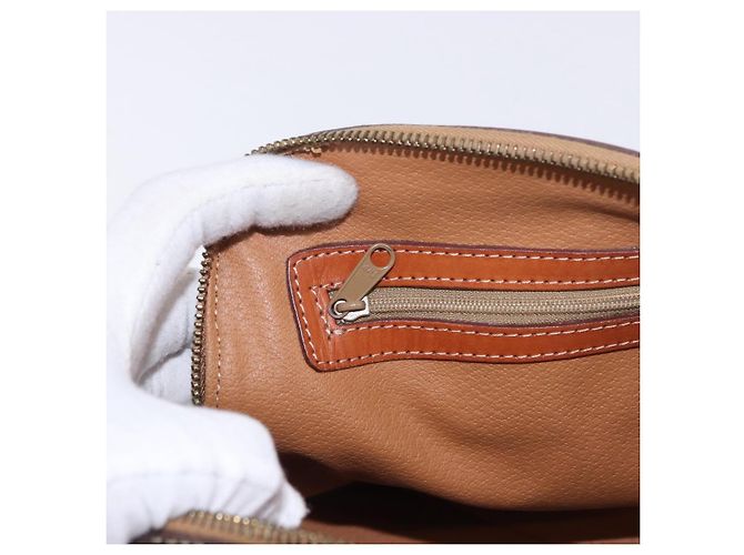 Céline Borsa a mano CELINE Macadam Canvas PVC Leather Brown Gold Auth ka5884 Marrone D'oro - vista 20