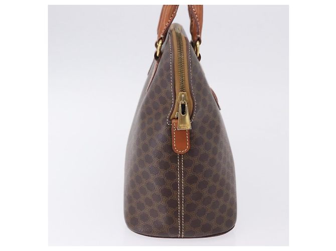 Céline Borsa a mano CELINE Macadam Canvas PVC Leather Brown Gold Auth ka5884 Marrone D'oro - vista 5