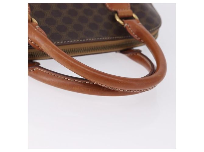 Céline Borsa a mano CELINE Macadam Canvas PVC Leather Brown Gold Auth ka5884 Marrone D'oro - vista 7