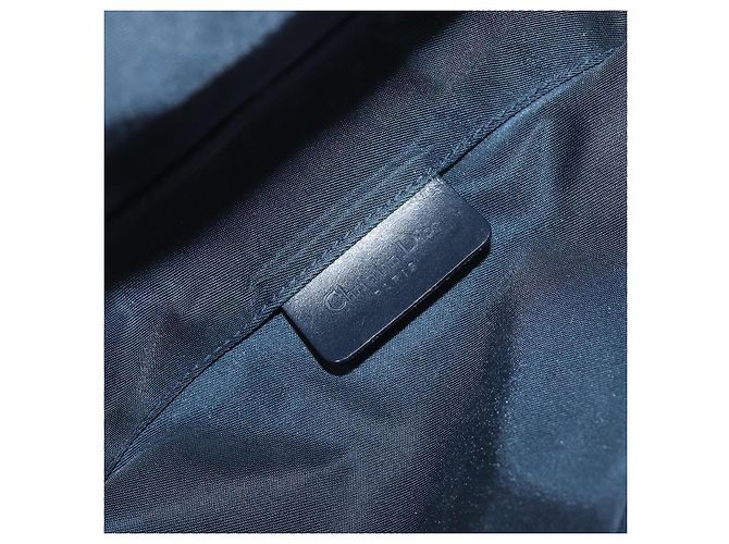 Pouch Saddle in tela Trotter Christian Dior Navy Gold Auth 199228 D'oro Blu navy - vista 16