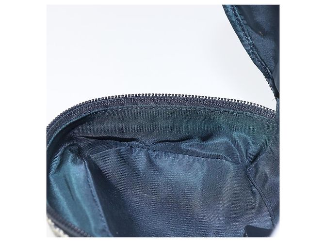 Pouch Saddle in tela Trotter Christian Dior Navy Gold Auth 199228 D'oro Blu navy - vista 19
