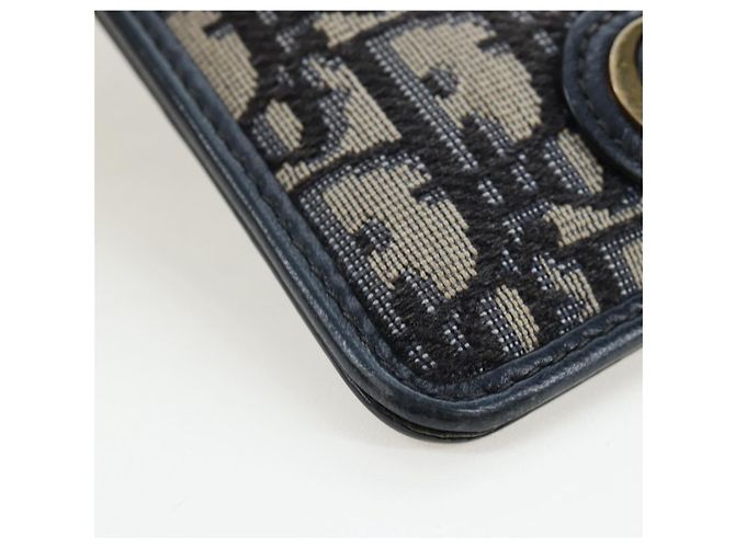 Borsa Christian Dior Trotter Canvas 30 Montaigne Diorissimo Navy Gold Auth 197573M D'oro Blu navy - vista 11