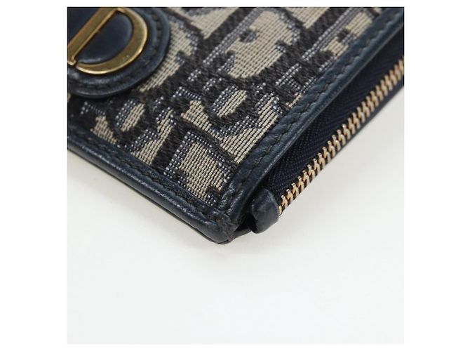 Borsa Christian Dior Trotter Canvas 30 Montaigne Diorissimo Navy Gold Auth 197573M D'oro Blu navy - vista 12