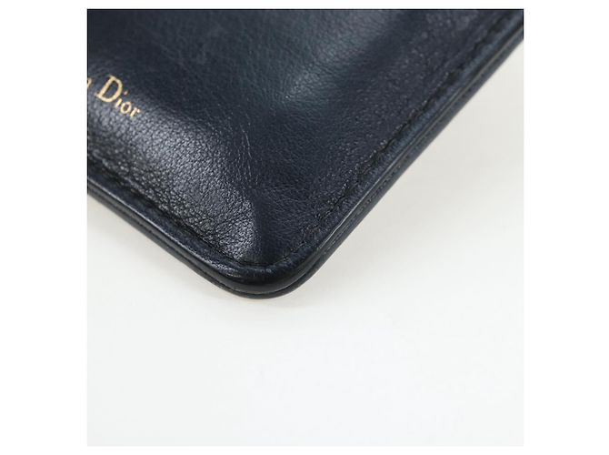 Borsa Christian Dior Trotter Canvas 30 Montaigne Diorissimo Navy Gold Auth 197573M D'oro Blu navy - vista 14