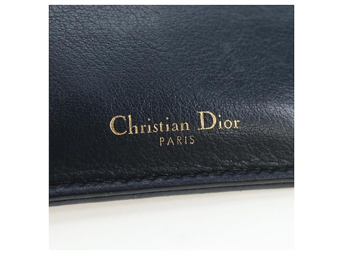 Borsa Christian Dior Trotter Canvas 30 Montaigne Diorissimo Navy Gold Auth 197573M D'oro Blu navy - vista 15