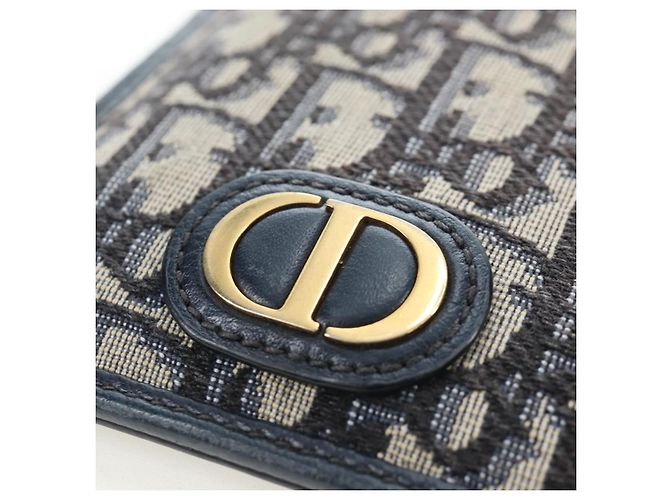 Borsa Christian Dior Trotter Canvas 30 Montaigne Diorissimo Navy Gold Auth 197573M D'oro Blu navy - vista 17
