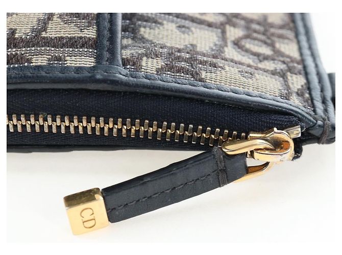 Borsa Christian Dior Trotter Canvas 30 Montaigne Diorissimo Navy Gold Auth 197573M D'oro Blu navy - vista 19