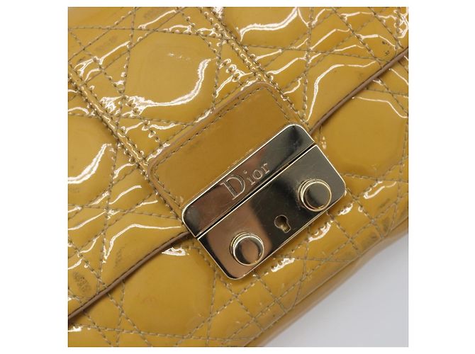 Christian Dior Canage Schultertasche mit Kette aus Lackleder in Gelb Gold Tone Auth ep15798 - Ansicht 15