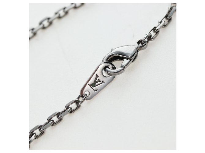 LOUIS VUITTON Collana Iniziali LV Metallo Argento Blu M80208 LV Auth 199075SAM - vista 12