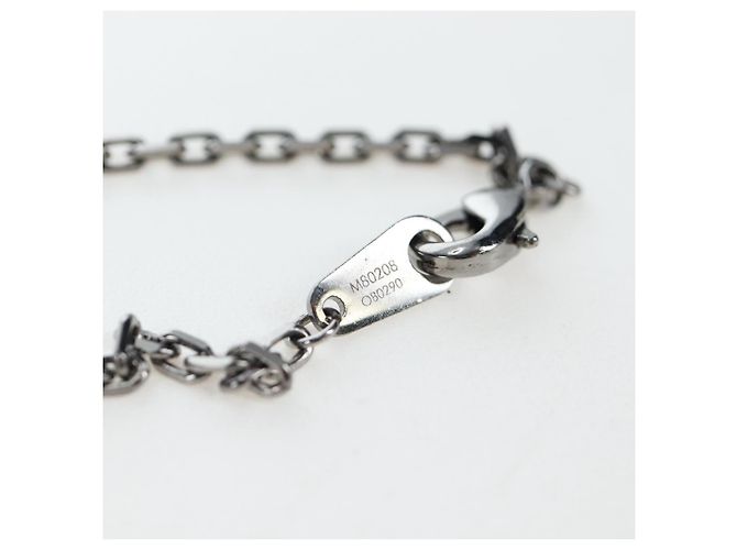 LOUIS VUITTON Collana Iniziali LV Metallo Argento Blu M80208 LV Auth 199075SAM - vista 14