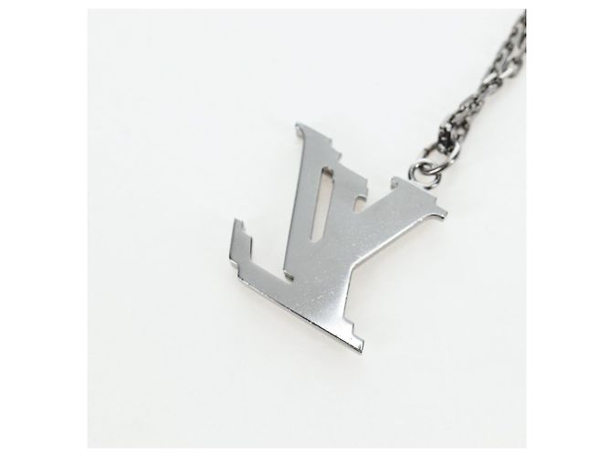 LOUIS VUITTON Collana Iniziali LV Metallo Argento Blu M80208 LV Auth 199075SAM - vista 8