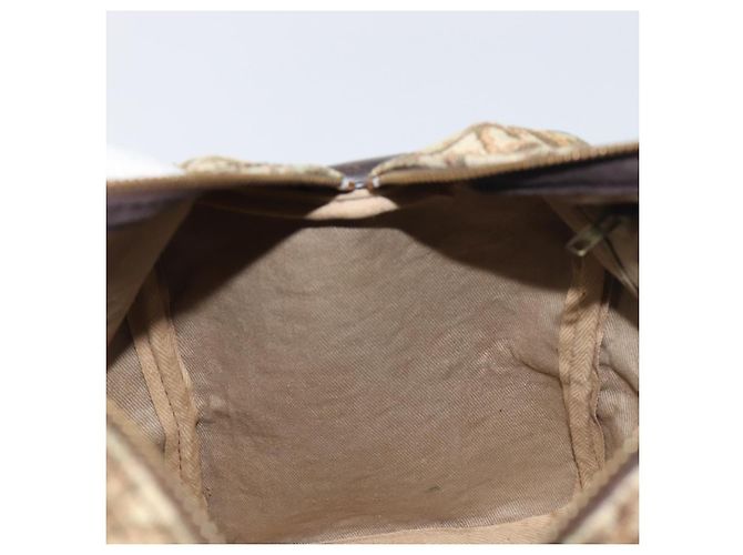 Borsa Boston Christian Dior Trotter Canvas Beige Gold Auth 200928 D'oro - vista 17