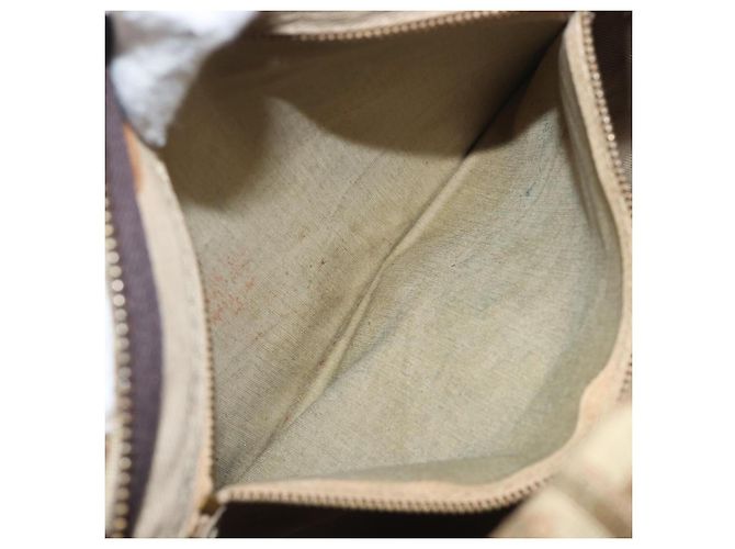 Borsa Boston Christian Dior Trotter Canvas Beige Gold Auth 200928 D'oro - vista 20
