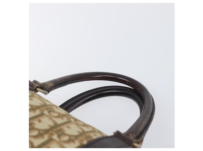Borsa Boston Christian Dior Trotter Canvas Beige Gold Auth 200928 D'oro - vista 9