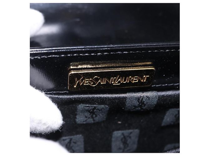 Borsa a tracolla SAINT LAURENT in pelle nera e oro Auth ka5928 Nero D'oro - vista 16